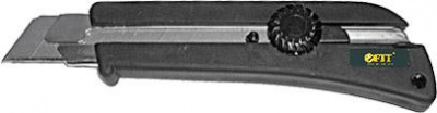 Нож канцелярский 25 мм усиленный с вращ.прижимом, эластичн.ручка "Профи".  F. 10325