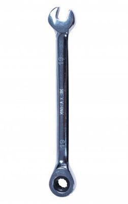 Ключ комбинированный 19 мм, трещоточный, шарнирный, зеркальный, Ав.   VZ-733
